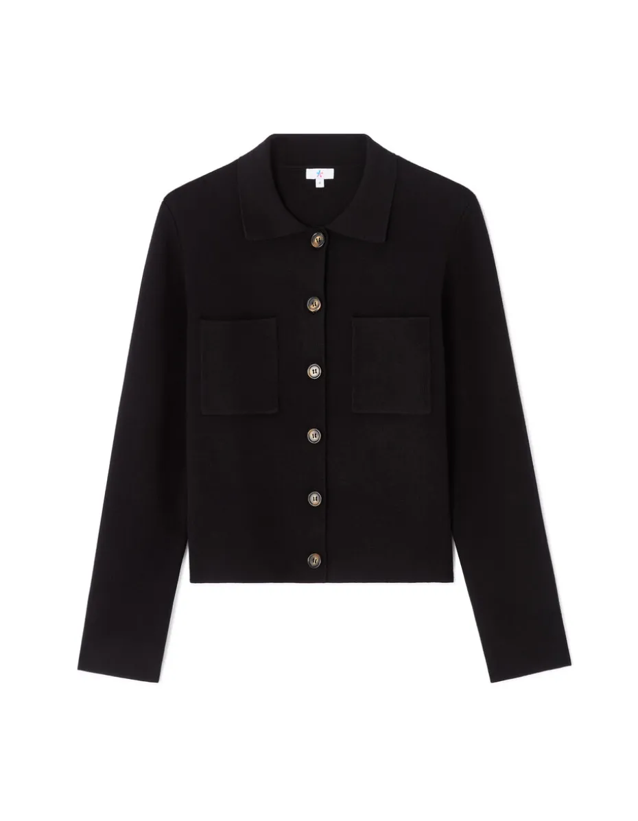 Compact gebreid vest - zwart