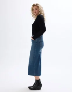 Denim rok met split - denim