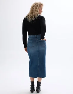 Denim rok met split - denim