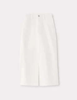 Denim rok met split - wit
