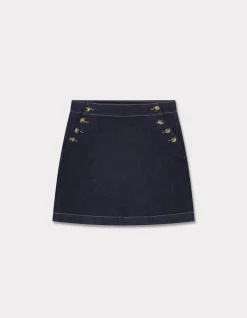 Denimrok met decoratieve knopen - denim