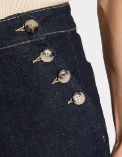 Denimrok met decoratieve knopen - denim