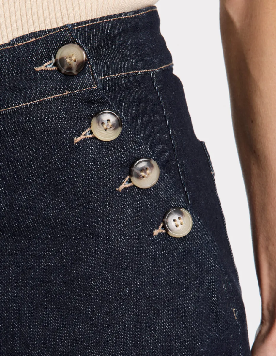 Denimrok met decoratieve knopen - denim