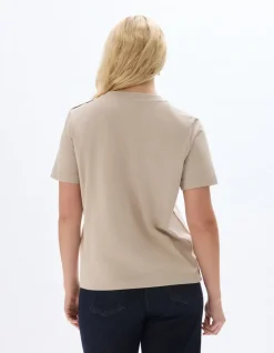 Dik katoenen T-shirt geknoopt - beige