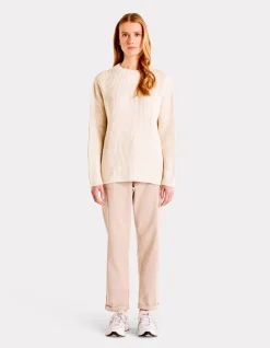 Dikke trui met ronde hals - beige