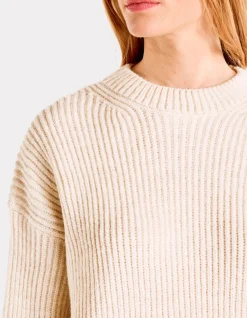 Dikke trui met ronde hals - beige