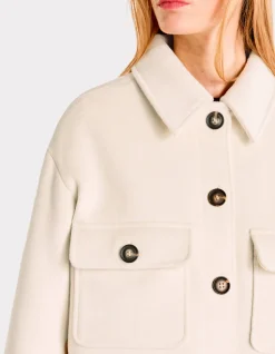 Donsjack met overhemdkraag - beige