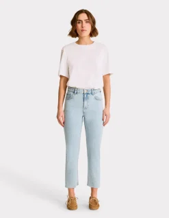 7/8e rechte jeans - gebleekt