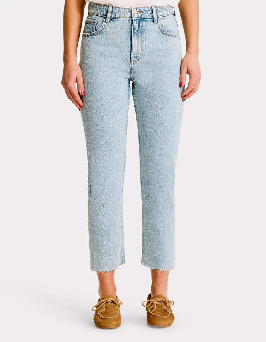 7/8e rechte jeans - gebleekt