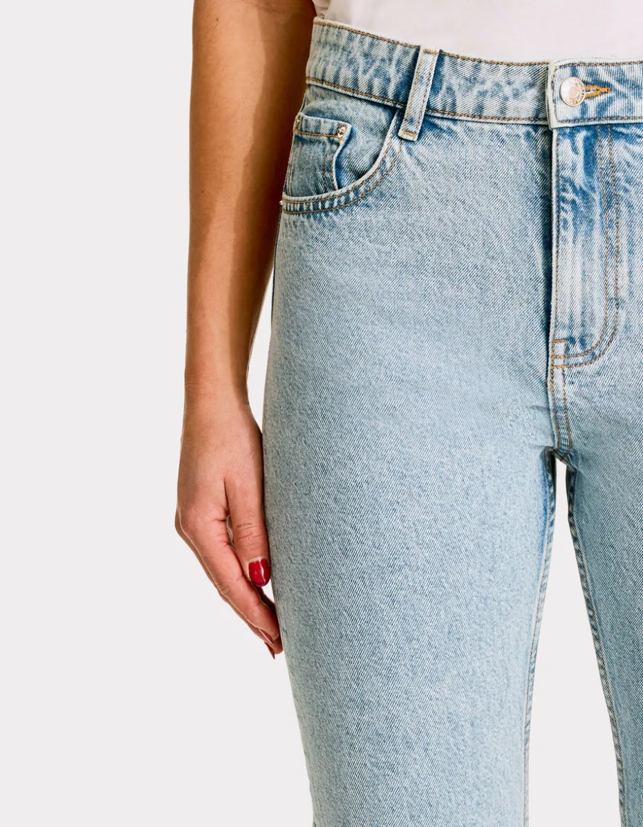 7/8e rechte jeans - gebleekt