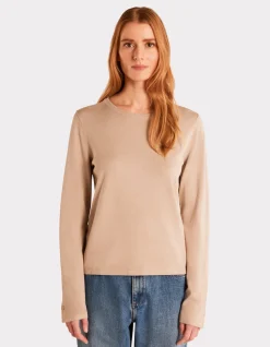 Ecovero soepele viscose trui met ronde hals - stopverf
