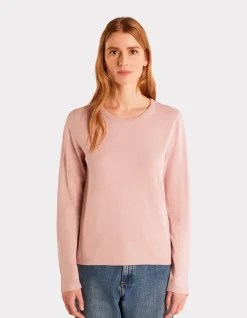 Ecovero soepele viscose trui met ronde hals - roze