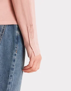 Ecovero soepele viscose trui met ronde hals - roze