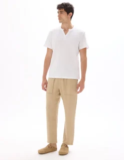 Effen 100% linnen broek - beige