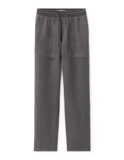 Effen broek 100% linnen - donkergrijs