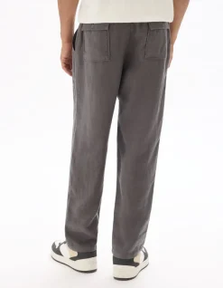 Effen broek 100% linnen - donkergrijs