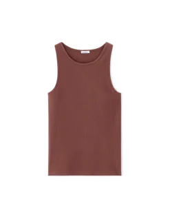 Effen geribde tanktop - roze