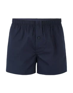 Effen katoenen boxershort - marineblauw