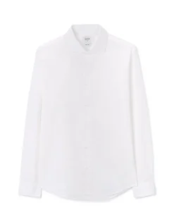 Effen slim-fit katoenen overhemd - wit