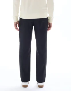 Effen straight fit chinobroek - zwart
