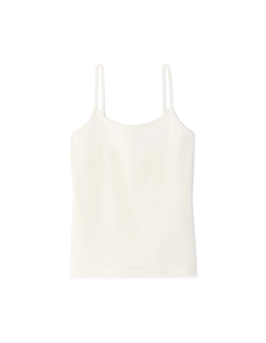 Effen tanktop met dunne bandjes - ecru