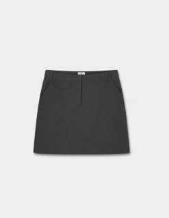 Elegante rok met zakken - grijs