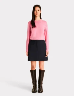 Elegante rok met zakken - marineblauw