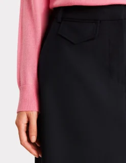 Elegante rok met zakken - marineblauw