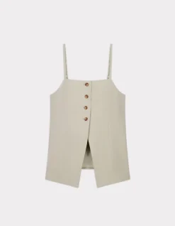 Elegante top met bandjes - grijs