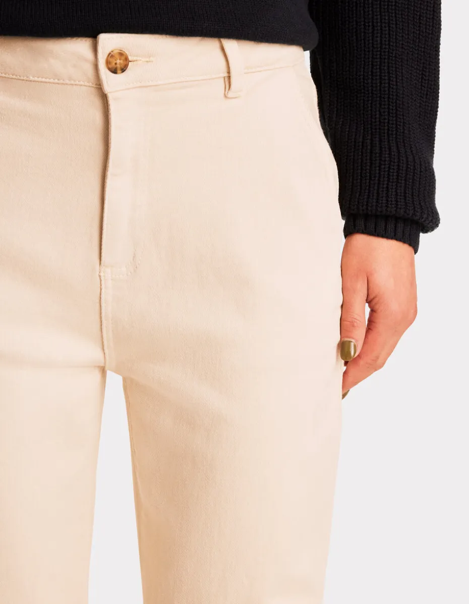Enkellange chinobroek - beige