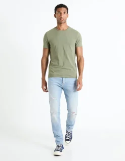 Essentiel - Slim-fit kaki T-shirt