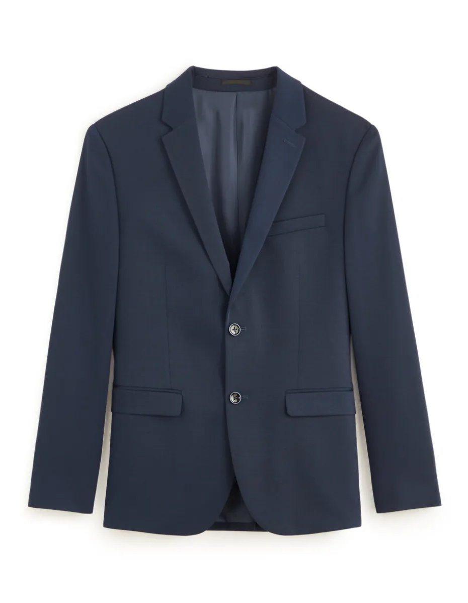 Extra slim stretch kostuumvest - blauw