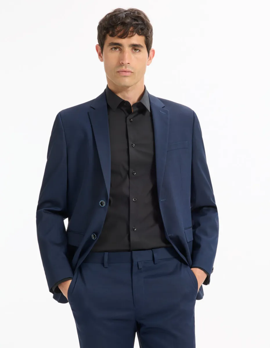 Extra slim stretch kostuumvest - blauw