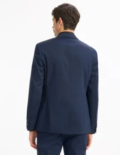 Extra slim stretch kostuumvest - blauw