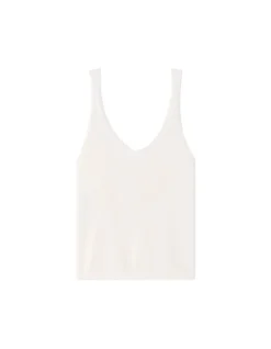 Fijngebreide tanktopset - ecru