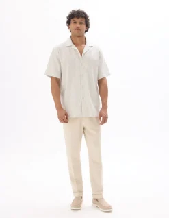 Fil-à-fil hemd regular fit 100% katoen - blauw