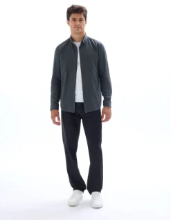 Flanellen hemd regular fit - donkergroen