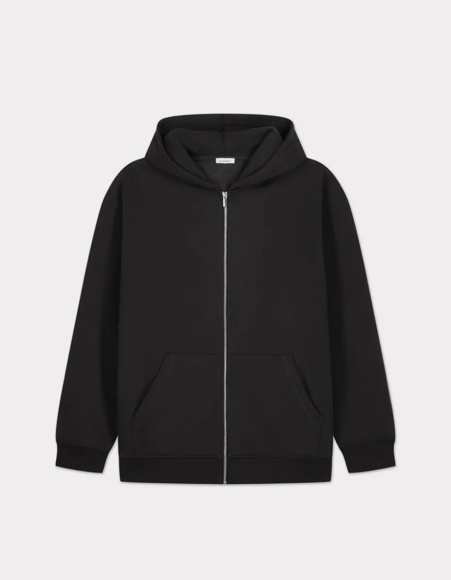 Fleece jack met capuchon en ritssluiting - antracietgrijs