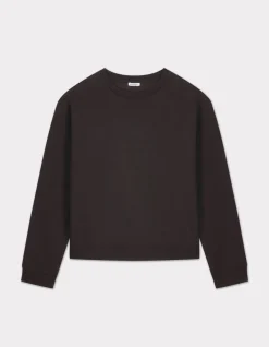Fleece sweatshirt met ronde hals - antracietgrijs