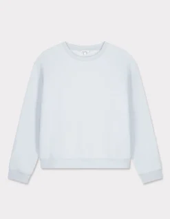 Fleece sweatshirt met ronde hals - lichtblauw