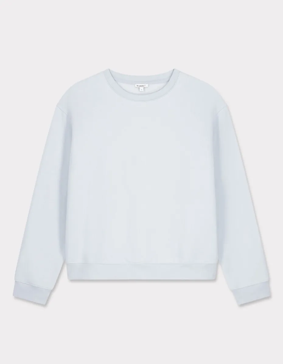 Fleece sweatshirt met ronde hals - lichtblauw