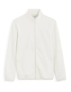 Fleece trui met rits en opstaande kraag