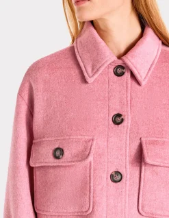 Fluffy jasje met overhemdkraag - roze