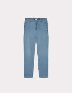 Gebleekte enkellange worteljeans