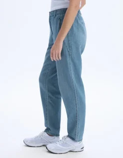 Gebleekte enkellange worteljeans