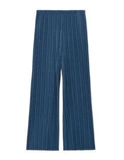 Gebreide plissé broek - blauw