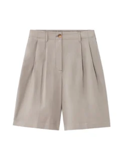 Geklede rechte short - beige