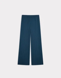 Geplooide mesh broekset - blauw