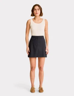 Geribbeld gebreid tanktopje - ecru
