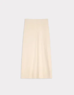 Geribbelde gebreide rok - beige
